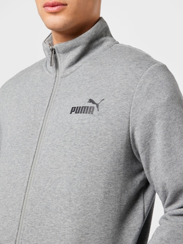 PUMA Athletic Zip-Up Hoodie 'Essentials' in Grey