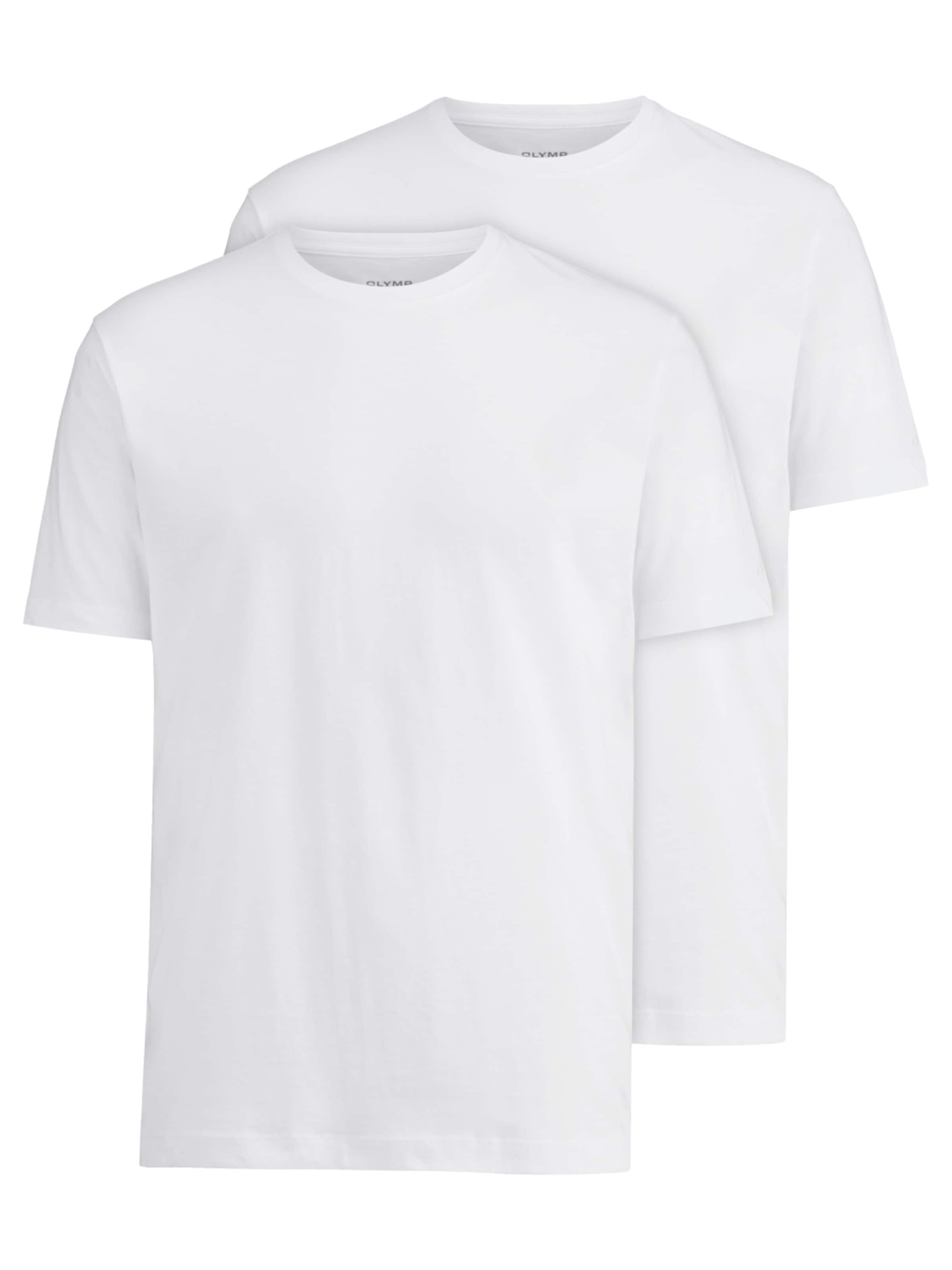 OLYMP Shirt '070012-T-Shirt weiss' in White: front