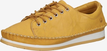 COSMOS COMFORT Lace-Up Shoes in Yellow: front
