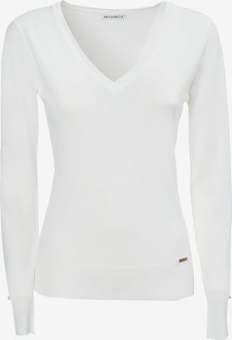 Influencer Pullover in Weiß: Vorderseite