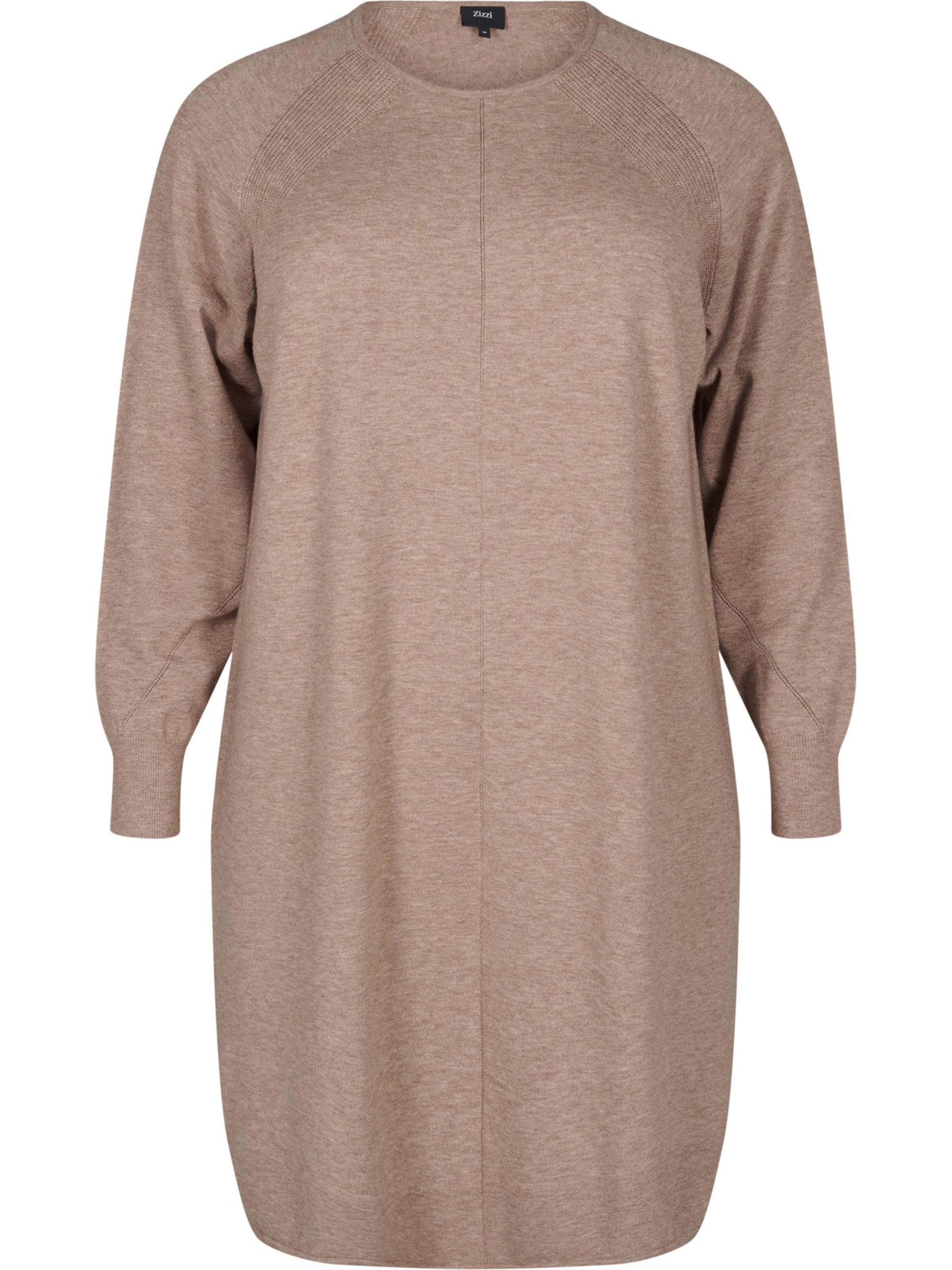 Zizzi Kötött ruhák 'Caella' - barna: elől