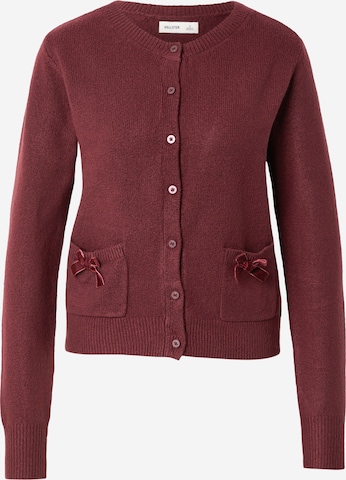 HOLLISTER Knit cardigan in Red: front