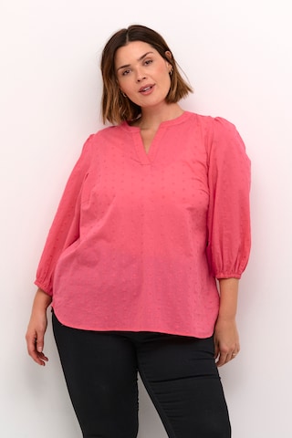 Camicia da donna 'Jolana' di KAFFE CURVE in rosa: frontale