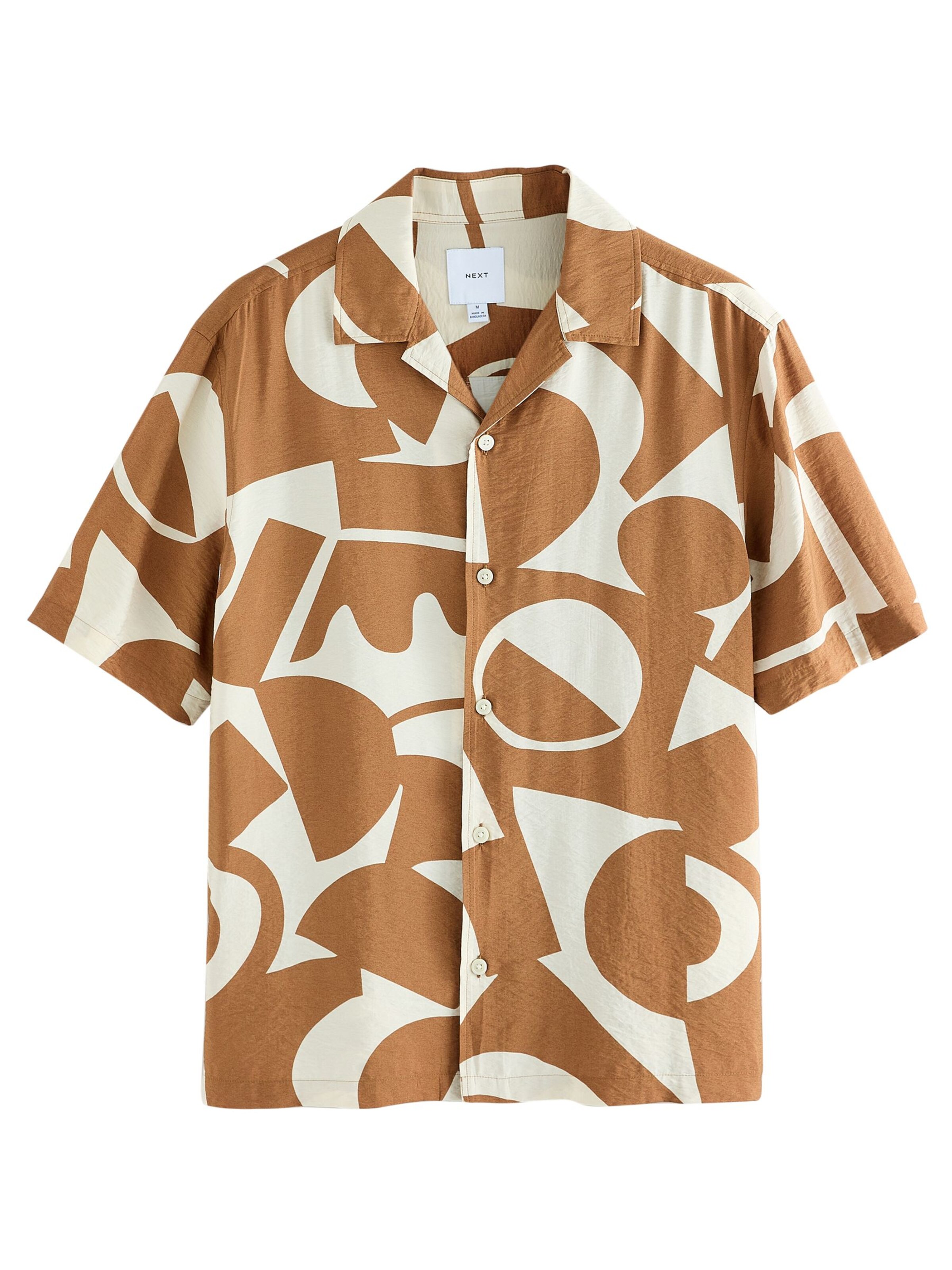 Next Comfort fit Button Up Shirt in Beige: front