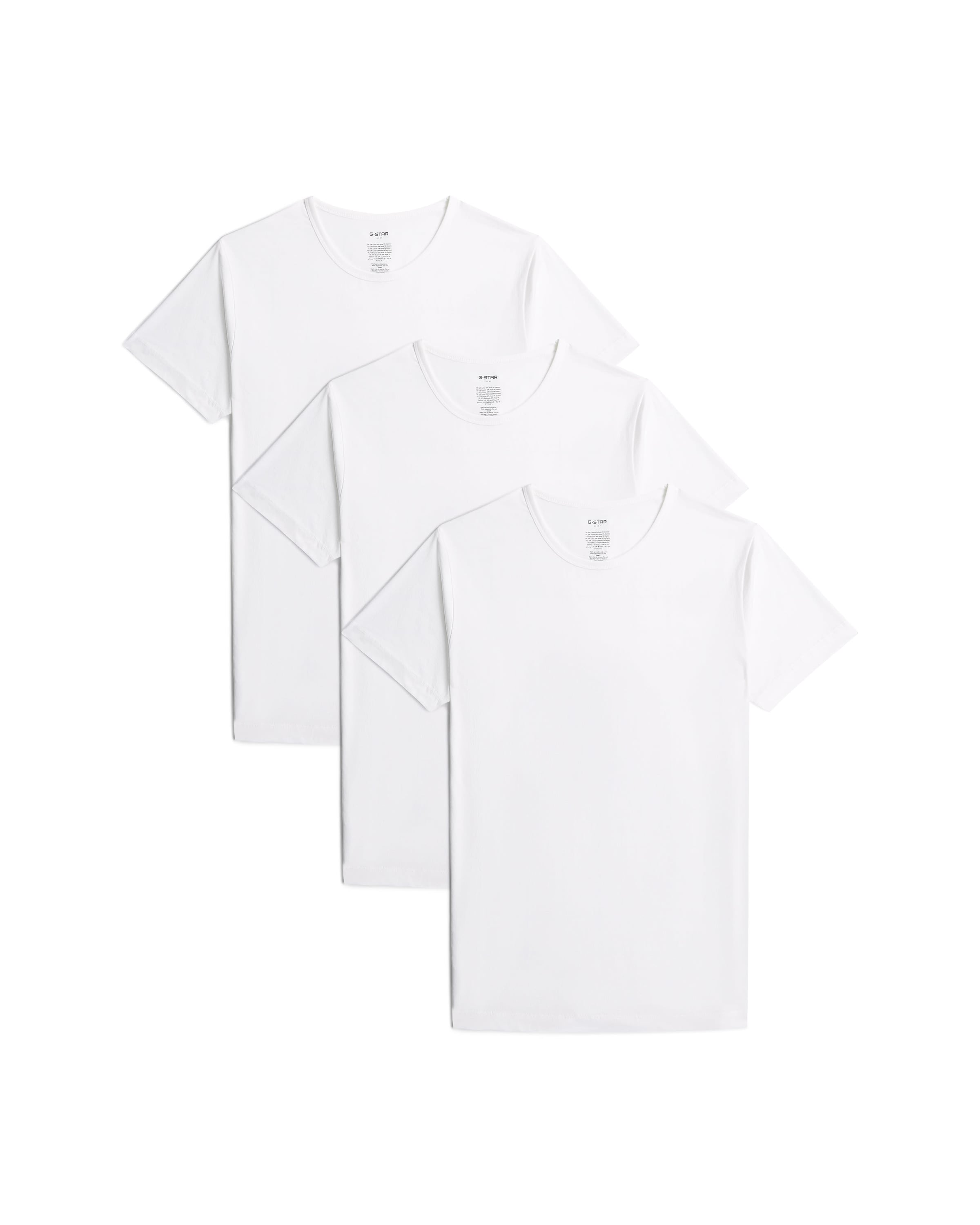 G-STAR Shirt 'T-Shirt Crew 3-Pack' in White: front