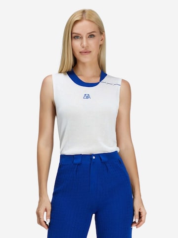 BELLEMERE NEW YORK Vest 'Chic Tencel Polo Vest' in White: front