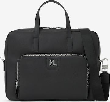 Karl Lagerfeld Kova salkku ' Aktentasche aus Leder mit K/Monogram ' värissä musta: etupuoli