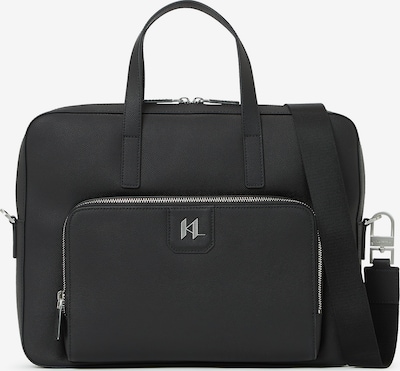 Karl Lagerfeld Kova salkku ' Aktentasche aus Leder mit K/Monogram ' värissä musta, Tuotenäkymä