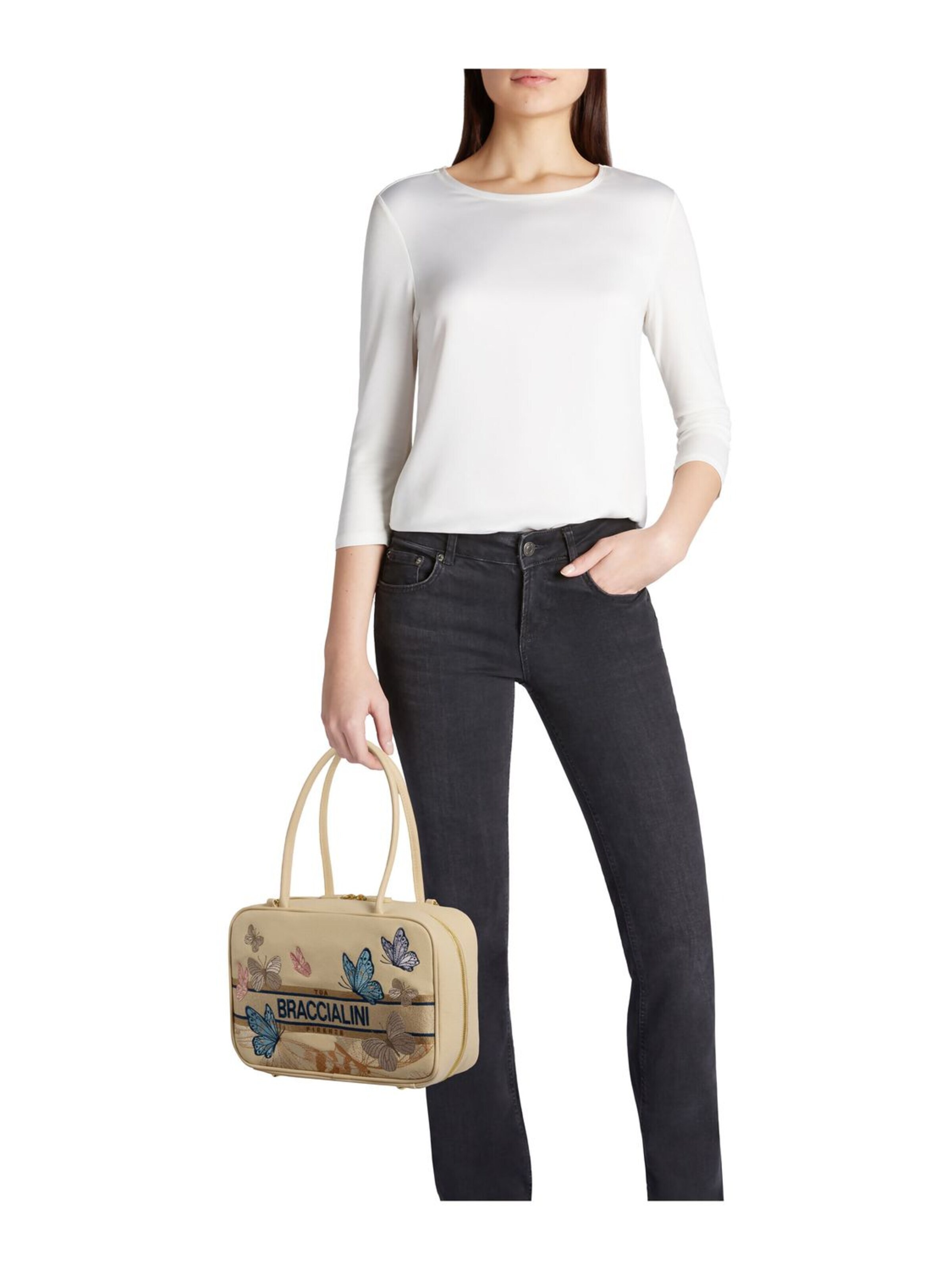 Borsa a mano 'Jacquard' di Braccialini in beige