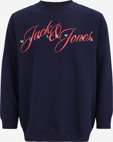 Jack & Jones PlusSweater majica 'JORINWOOD' - plava boja: prednji dio