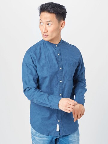 JACK & JONES Regular fit Button Up Shirt 'BLUSUMMER CHESTER' in Blue: front