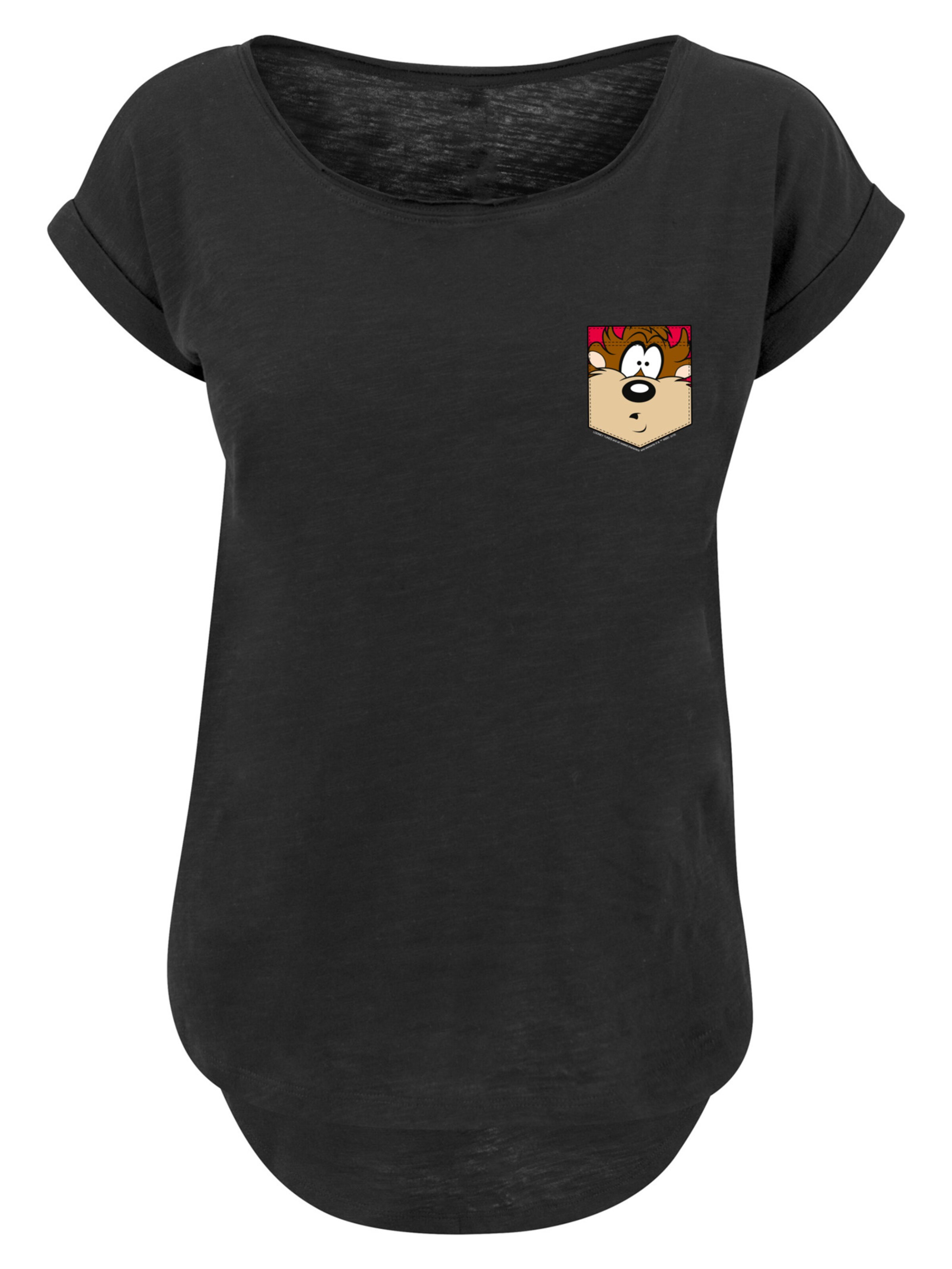 F4NT4STIC T-Shirt 'Looney Tunes Tasmanian Devil Face' in Schwarz: Vorderseite