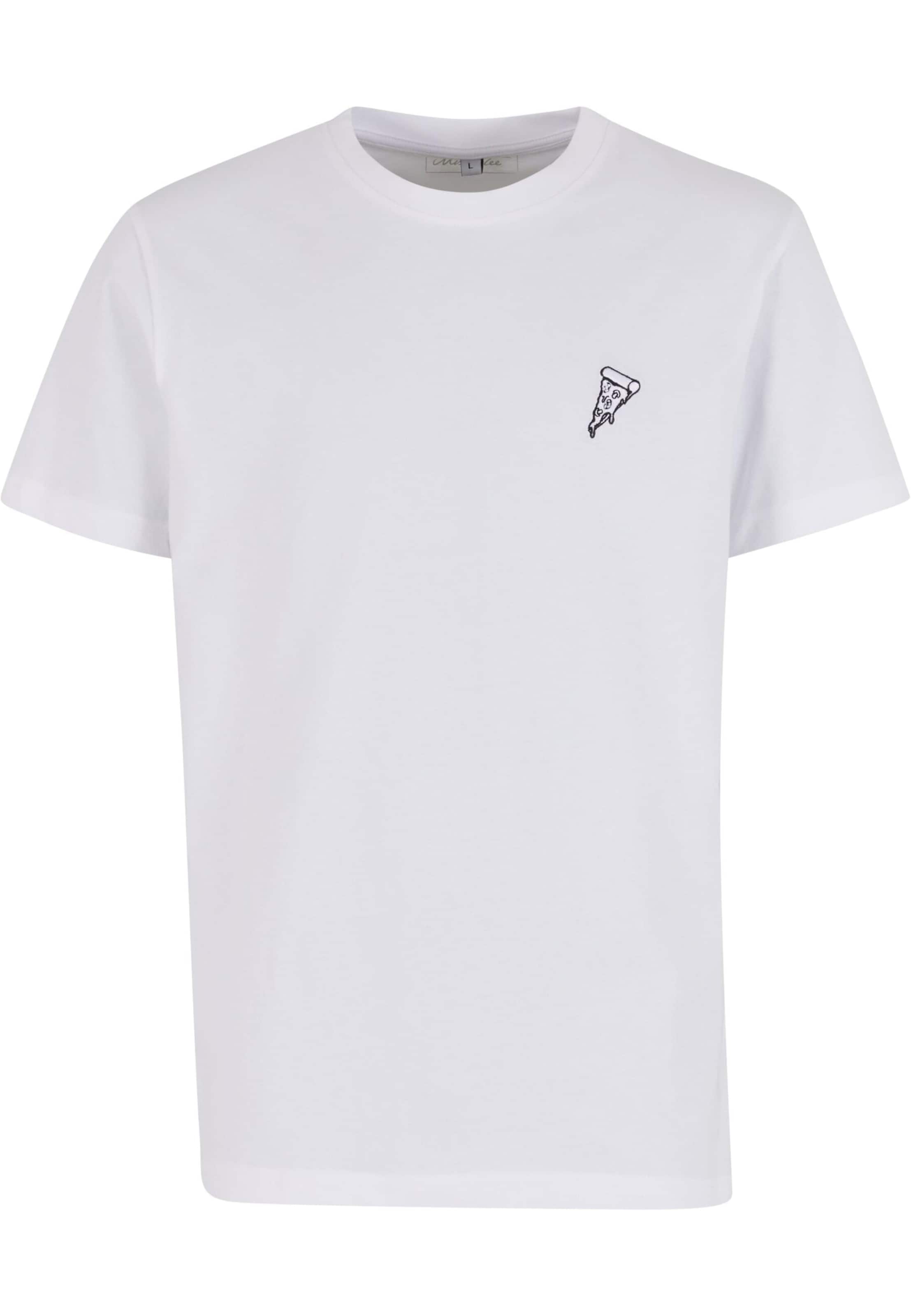 Mister Tee Тениска 'Pizza' в бяло: отпред