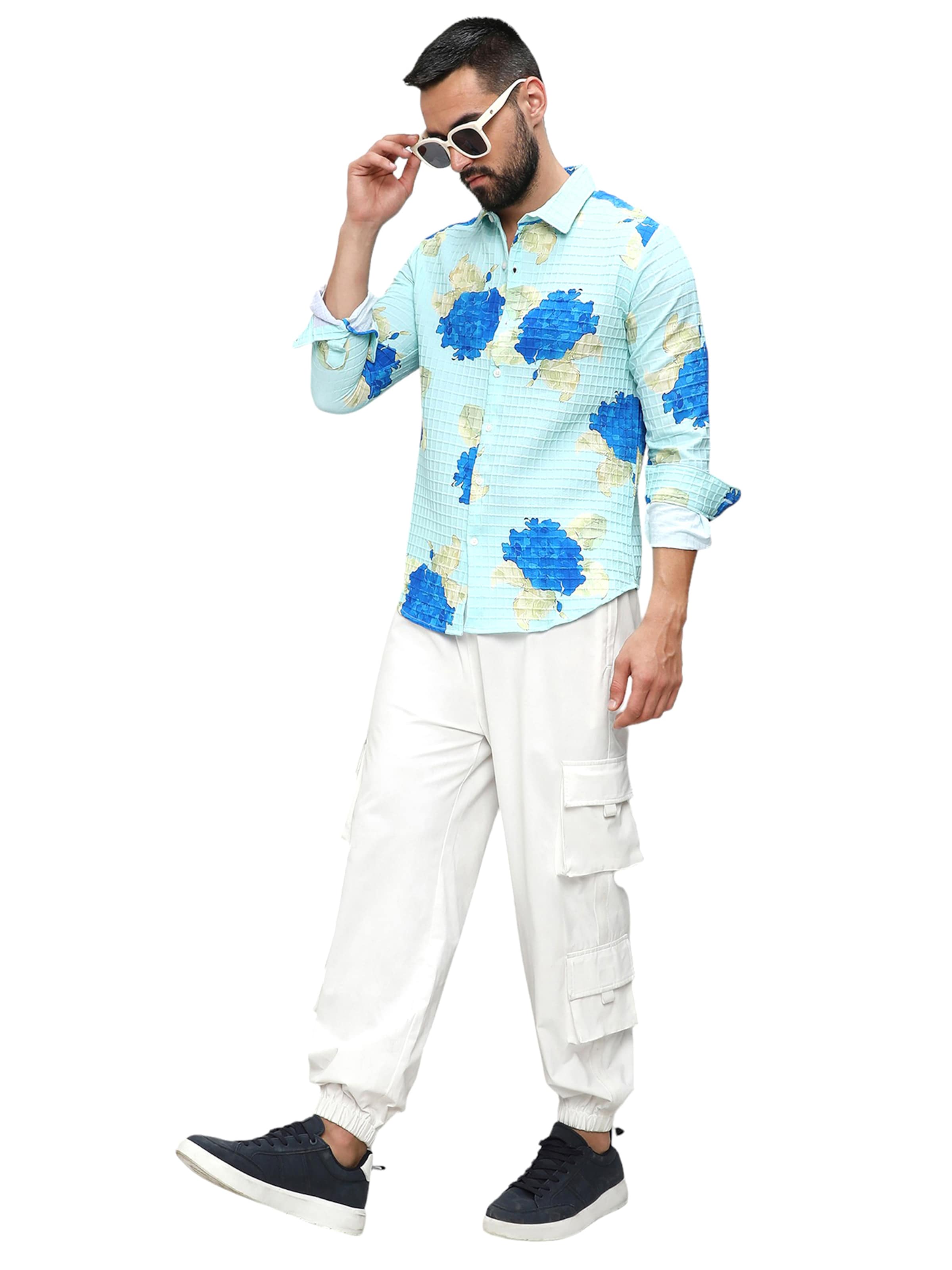 Coupe regular Chemise ' Hector ' Campus Sutra en bleu