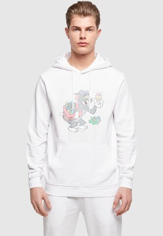 ABSOLUTE CULT Sweatshirt 'Tom and Jerry - Tom Egg Hunt' in White: front