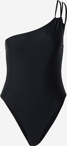 Nasty Gal Bandeau Swimsuit in Black: front