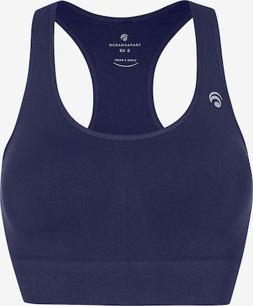 OCEANSAPART - Sujetador deportivo 'Beverly' en azul: frente