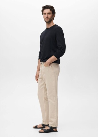 MANGO MAN Tapered Jeans 'Ben' in Beige