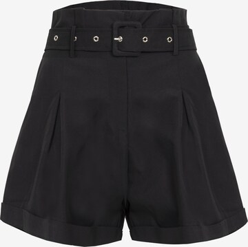 Influencer Kalhoty se sklady v pase – černá: přední strana