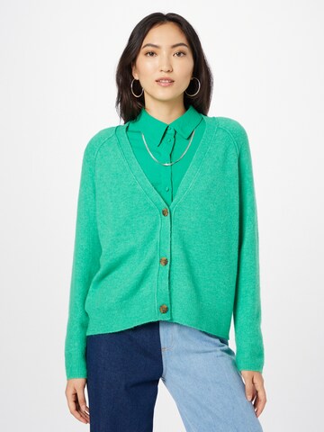 ESPRIT Knit Cardigan in Green: front