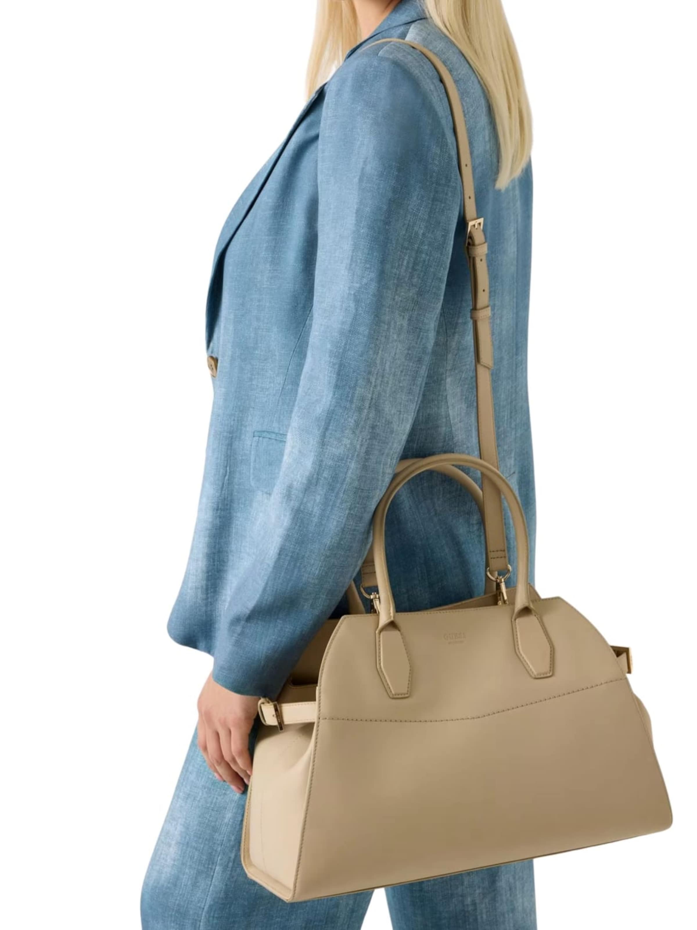 GUESS Schoudertas 'Guess Sac Bandoulière Yulia Small Satchel Sand' in Beige