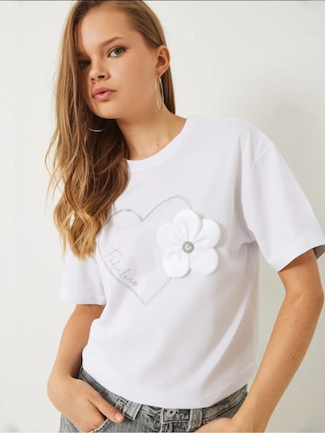 Maglietta di Bianco Lucci in bianco: frontale