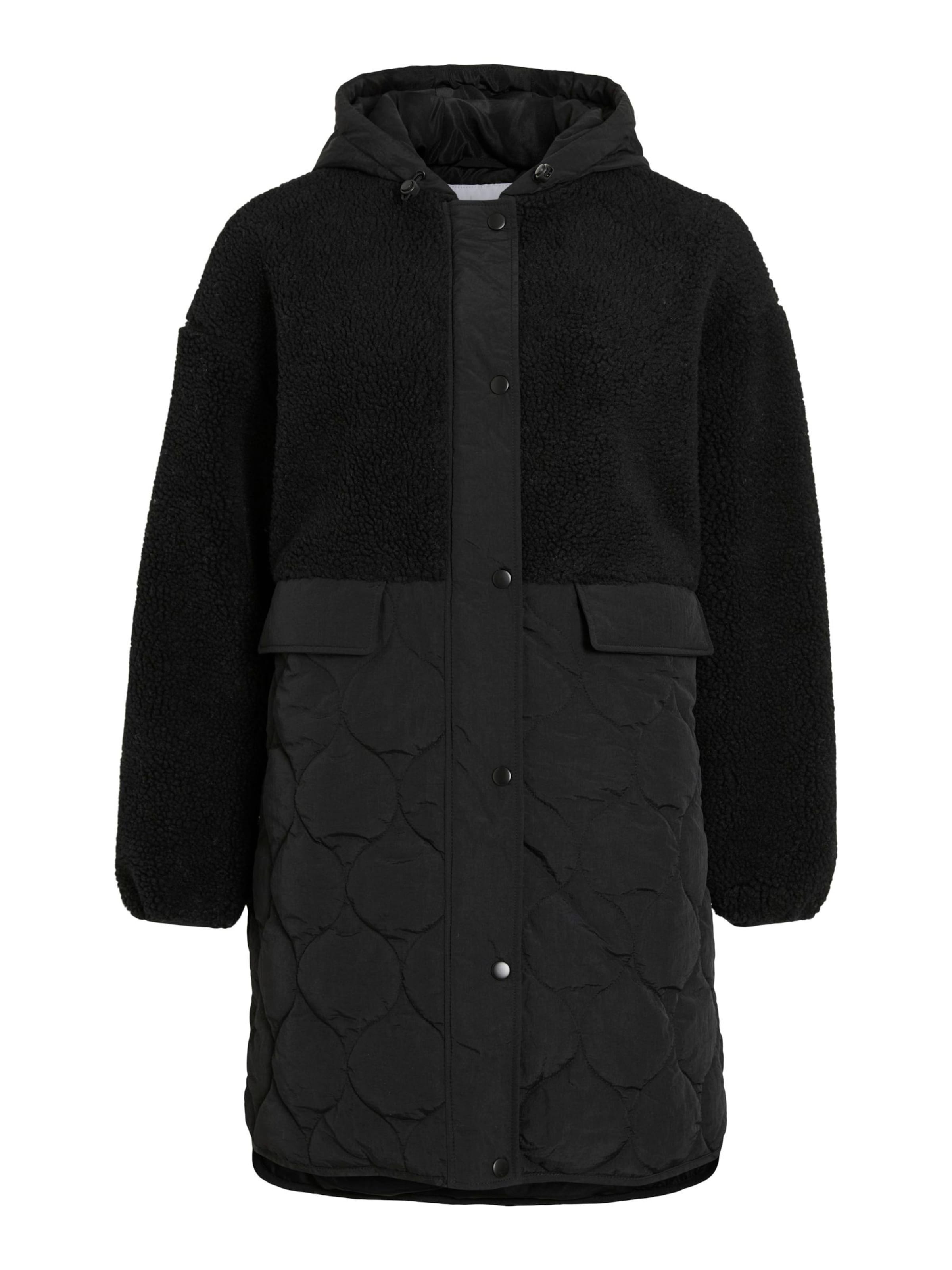 VILA Between-Seasons Coat in Black: front