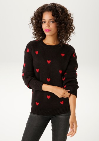 Aniston CASUAL Sweater in Black: front