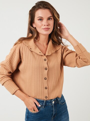 LELA Knit Cardigan 'Lela' in Brown