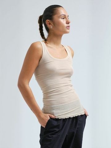 Haut ' Cotton ' Seamless Basic en beige : devant
