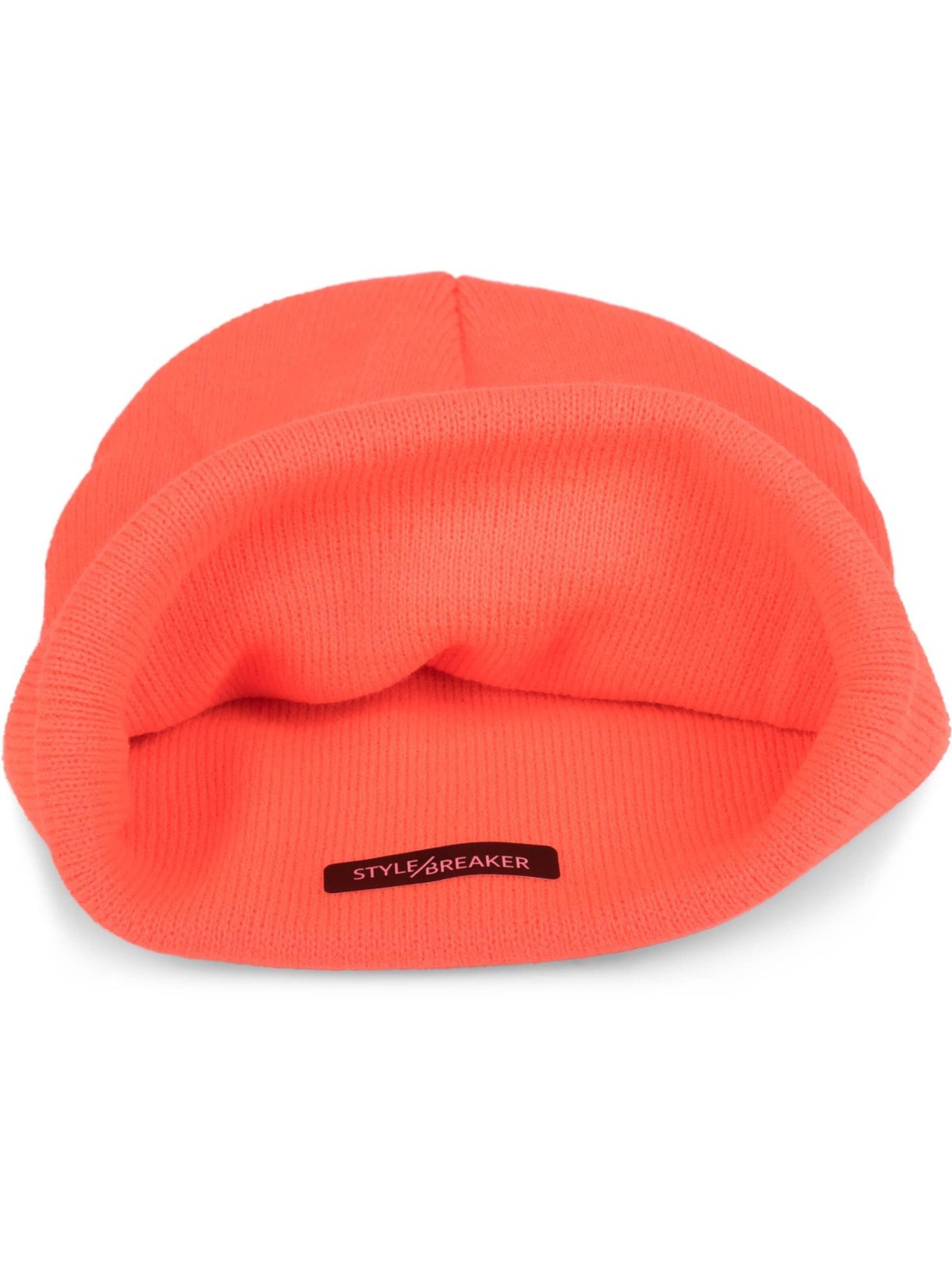 styleBREAKER Beanie 'Winter Strickmütze mit Krempe' in Orange