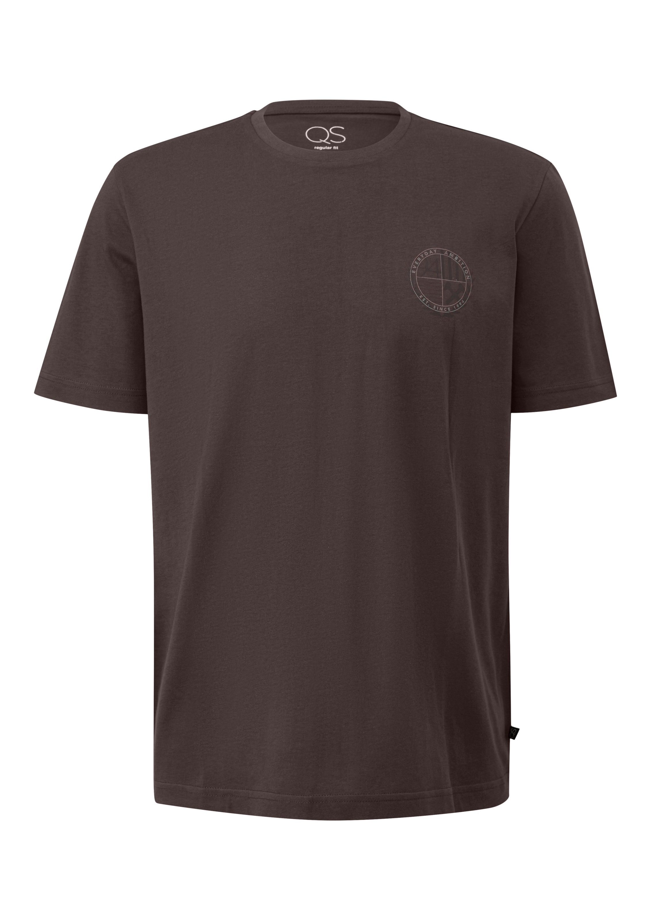 T-Shirt QS en marron : devant