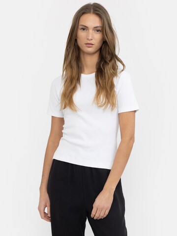 Esmé Studios - Camisa 'ESBlossom SS O-neck Rib' em branco: frente