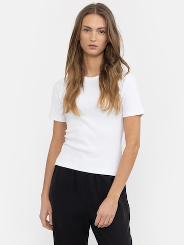 Esmé Studios Shirt 'ESBlossom SS O-neck Rib' in White: front