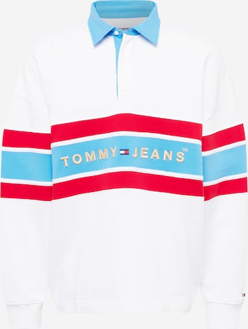 Tommy Jeans Mikina – bílá: přední strana