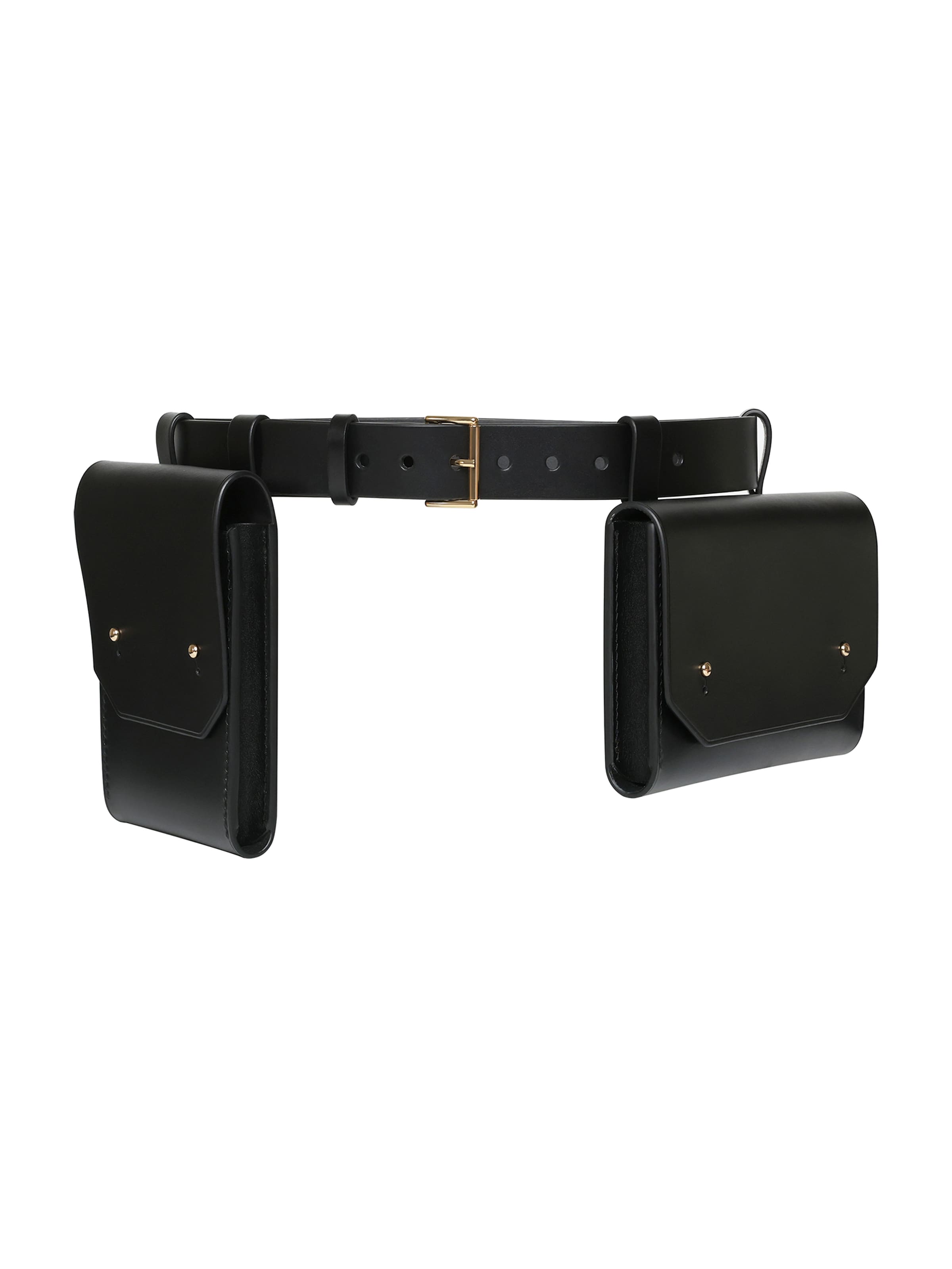 Haute Cuir Gürtel 'Double Belt Bag'‌‌‌‌‌‌ in Schwarz: Vorderseite