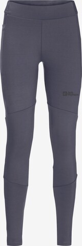 JACK WOLFSKIN - Skinny Calças de desporto em cinzento: frente