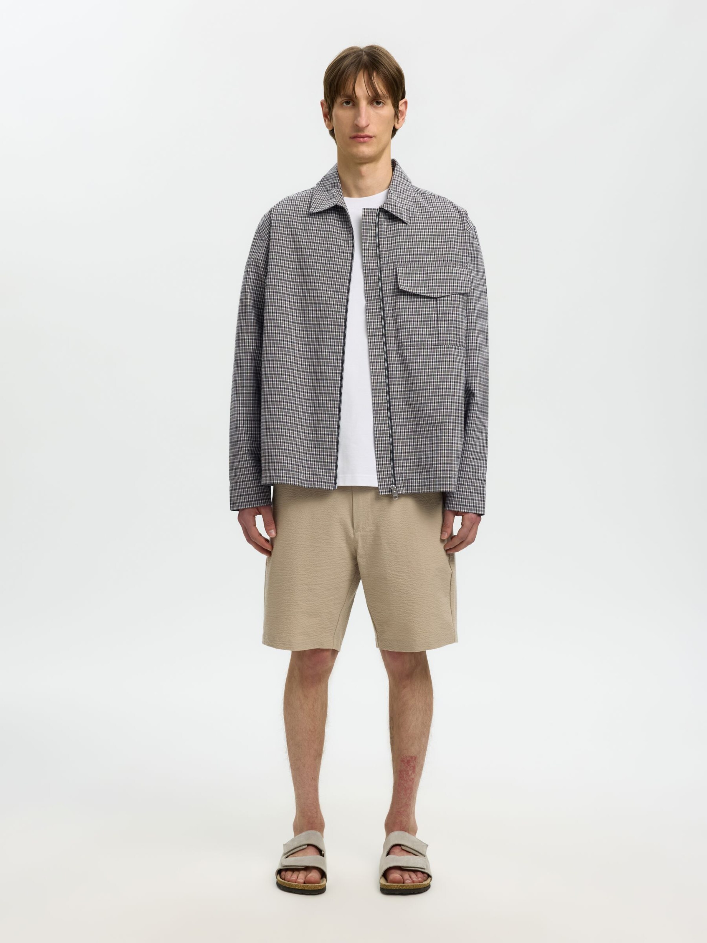 Coupe regular Veste mi-saison SELECTED en gris
