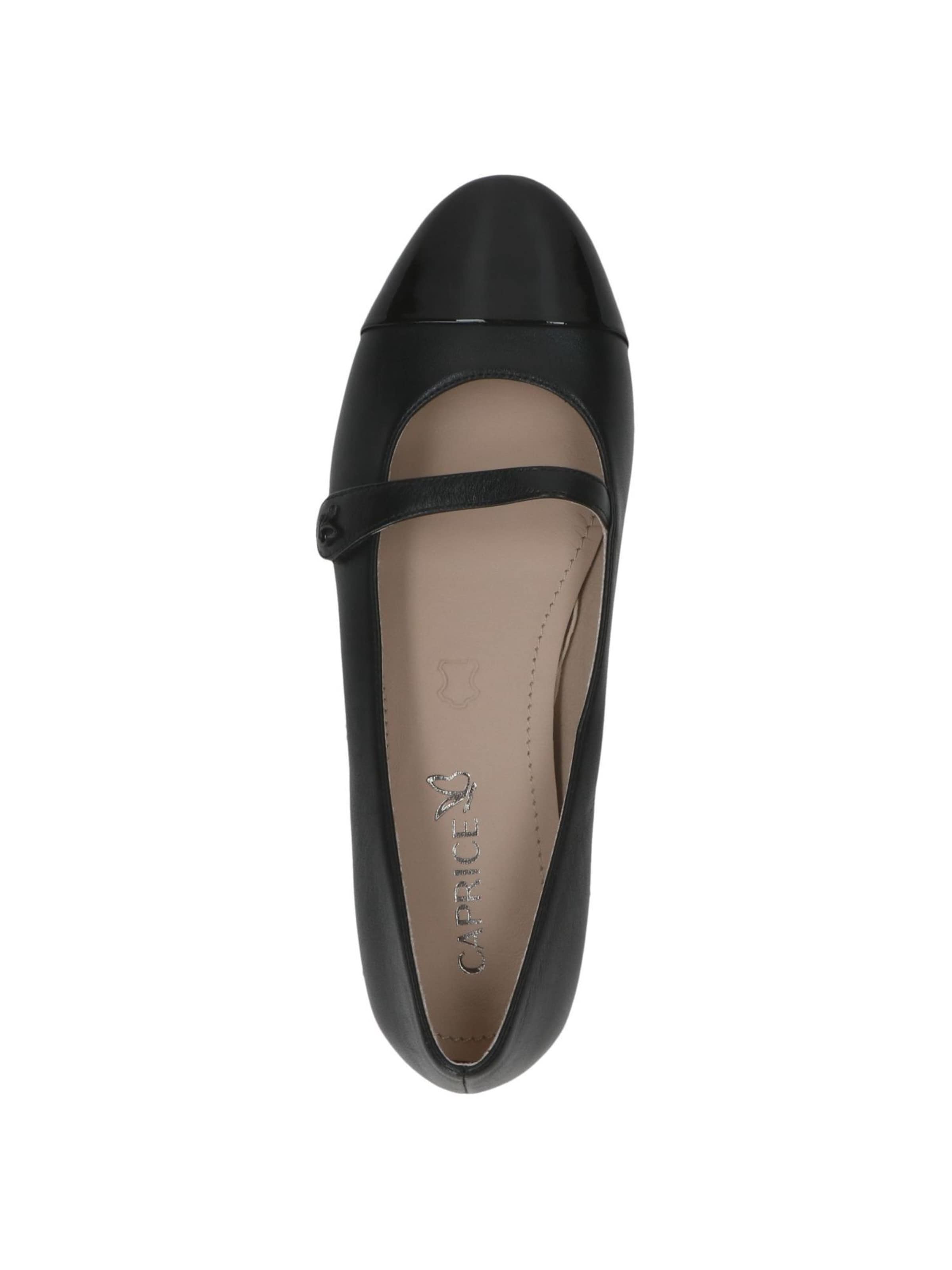 CAPRICE Ballet Flats with Strap in Black