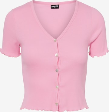 Cardigan 'AMUDI' PIECES en rose : devant