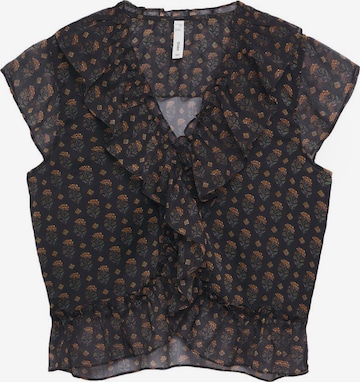 MANGO Blouse 'IMMA' in Zwart: voorkant