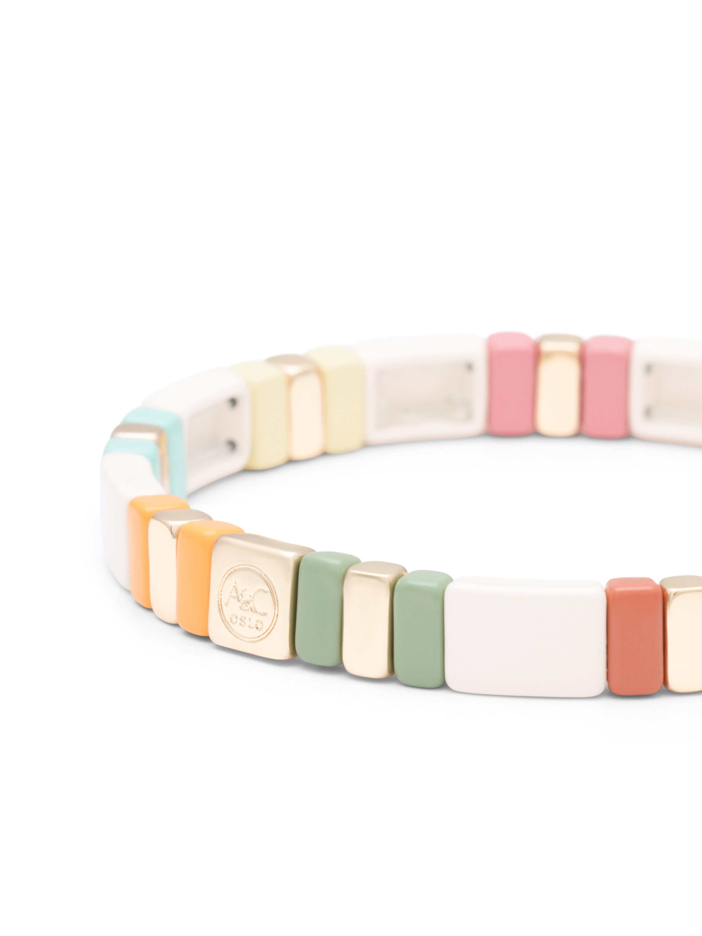 A&C Oslo – Nordic Design Jewellery Armband 'Enamel Tiles L' in Wit