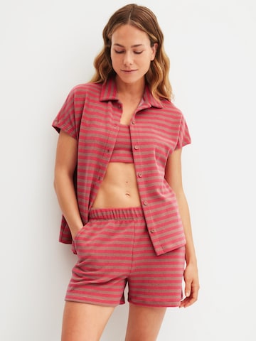 CALIDA Slaapshirt 'Lounge Stripe' in Beige