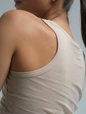 Haut ' Cotton ' Seamless Basic en beige