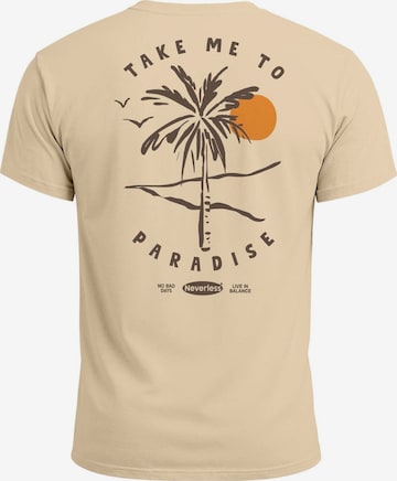 Neverless Shirt 'Take me to Paradise' in Beige: front