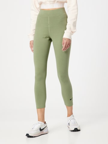 Nike Sportswear Skinny Workout Pants in Green: front