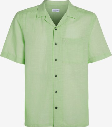 Calvin Klein Button Up Shirt in Green: front