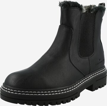 TOM TAILOR Chelsea Boots in Black: front