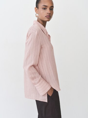 MANGO Blus 'CORTAZAR' i rosa