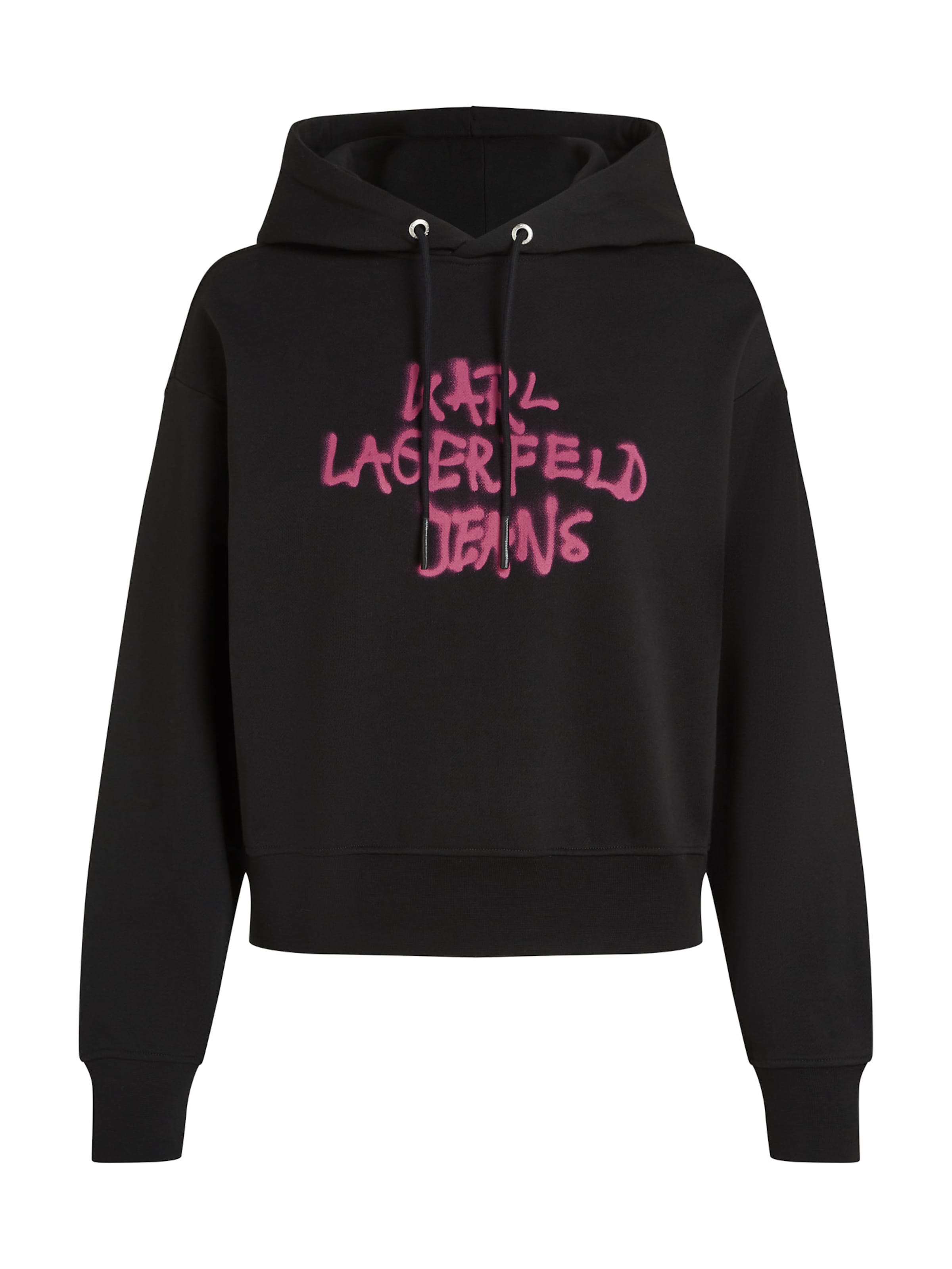 KARL LAGERFELD JEANS Mikina 'Graffiti' – černá: přední strana